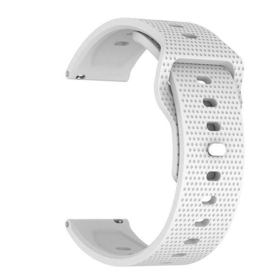 20mm Kalebol Dot Studded Buckle Silicone Watch Band(White)