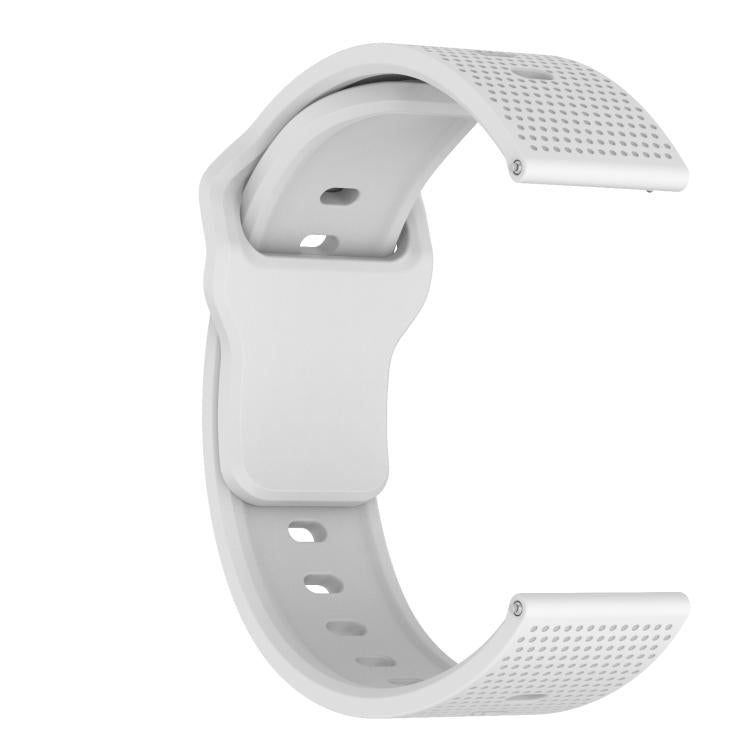 20mm Kalebol Dot Studded Buckle Silicone Watch Band(White)