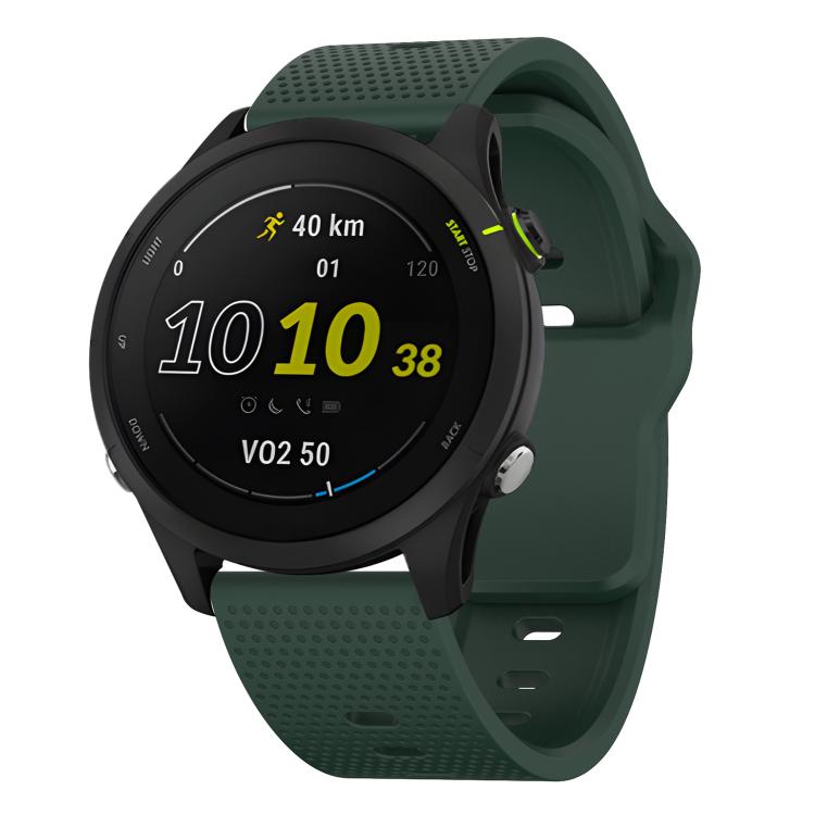 20mm Kalebol Dot Studded Buckle Silicone Watch Band(Dark Green)