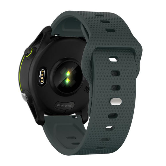 20mm Kalebol Dot Studded Buckle Silicone Watch Band(Dark Green)