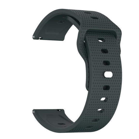 20mm Kalebol Dot Studded Buckle Silicone Watch Band(Dark Green)
