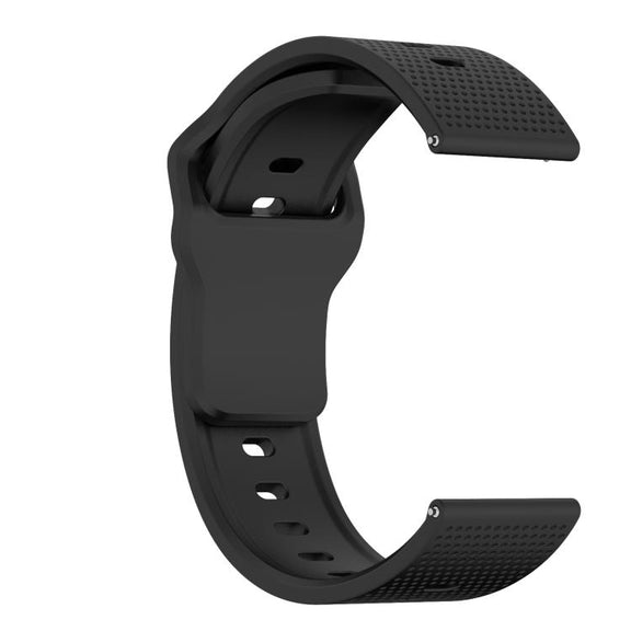 20mm Kalebol Dot Studded Buckle Silicone Watch Band(Black)