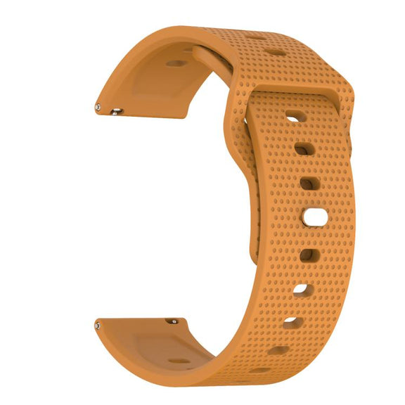 20mm Kalebol Dot Studded Buckle Silicone Watch Band(Yellow)