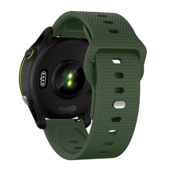 20mm Kalebol Dot Studded Buckle Silicone Watch Band(Army Green)