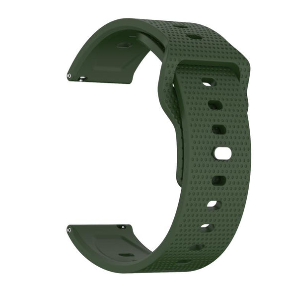 20mm Kalebol Dot Studded Buckle Silicone Watch Band(Army Green)