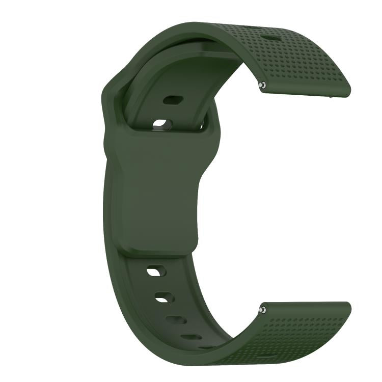 20mm Kalebol Dot Studded Buckle Silicone Watch Band(Army Green)