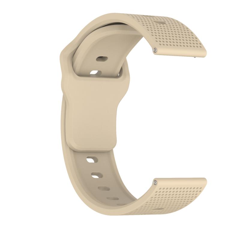 20mm Kalebol Dot Studded Buckle Silicone Watch Band(Cream Color)