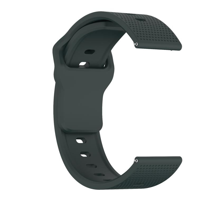 22mm Kalebol Dot Studded Buckle Silicone Watch Band(Dark Green)
