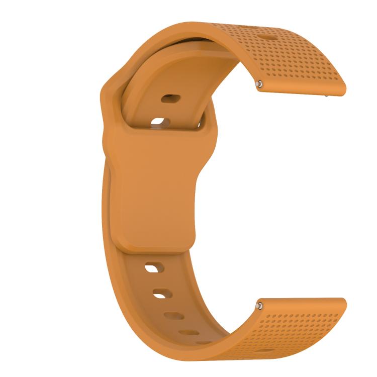 22mm Kalebol Dot Studded Buckle Silicone Watch Band(Yellow)