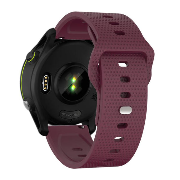 22mm Kalebol Dot Studded Buckle Silicone Watch Band(Wine Red)