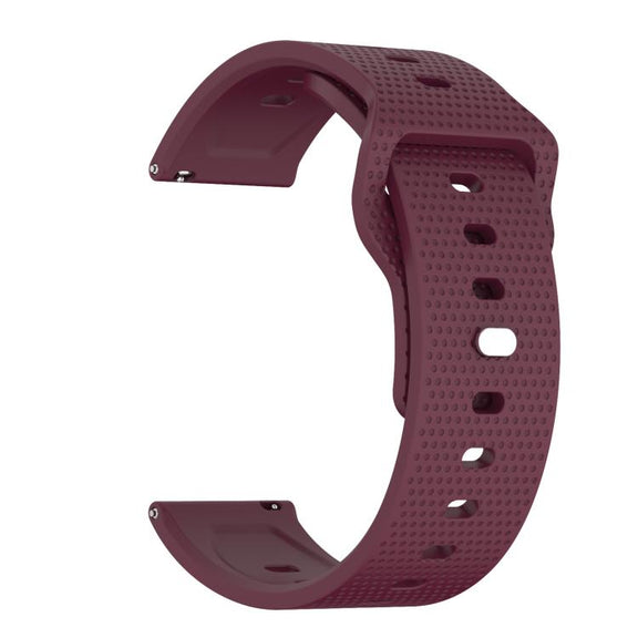 22mm Kalebol Dot Studded Buckle Silicone Watch Band(Wine Red)
