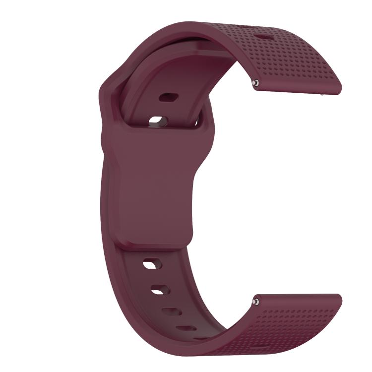 22mm Kalebol Dot Studded Buckle Silicone Watch Band(Wine Red)