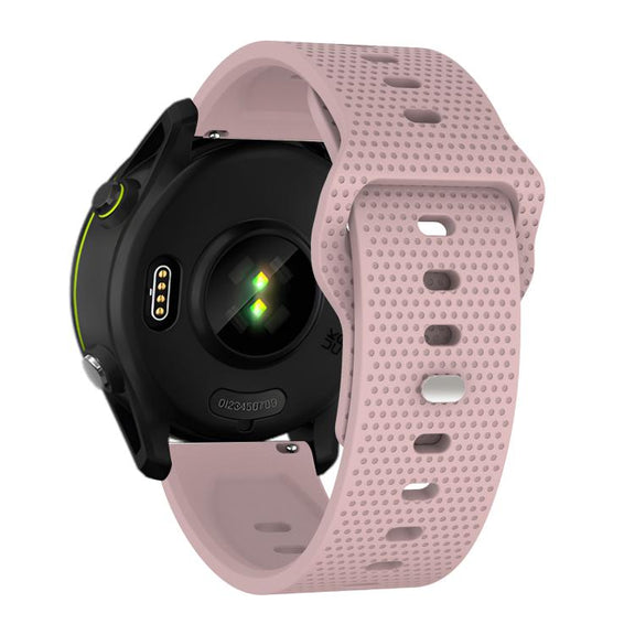 22mm Kalebol Dot Studded Buckle Silicone Watch Band(Rose Pink)
