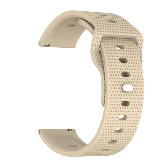 22mm Kalebol Dot Studded Buckle Silicone Watch Band(Cream Color)