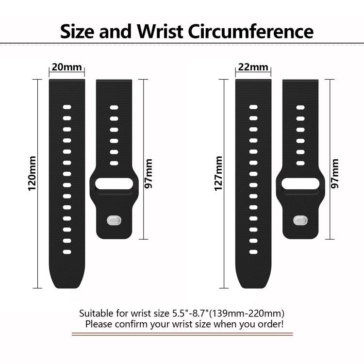20mm Kalebol Dot Studded Buckle Silicone Watch Band(Grey)