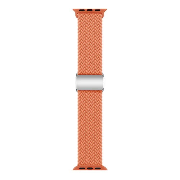 For Apple Watch 46mm / 49mm / 45mm / 44mm Kalebol Nylon Loop Magnetic Buckle Watch Band(Orange)