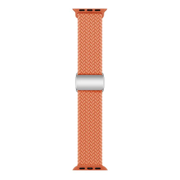For Apple Watch 46mm / 49mm / 45mm / 44mm Kalebol Nylon Loop Magnetic Buckle Watch Band(Orange)