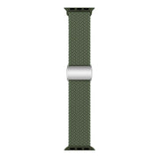 For Apple Watch 46mm / 49mm / 45mm / 44mm Kalebol Nylon Loop Magnetic Buckle Watch Band(Dark Olive)