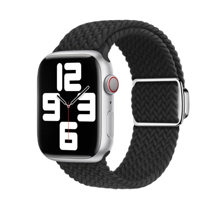 For Apple Watch 46mm / 49mm / 45mm / 44mm Kalebol Nylon Loop Magnetic Buckle Watch Band(Black)