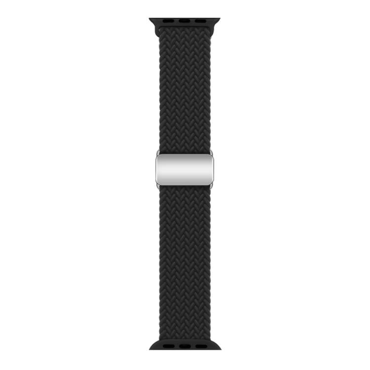 For Apple Watch 46mm / 49mm / 45mm / 44mm Kalebol Nylon Loop Magnetic Buckle Watch Band(Black)
