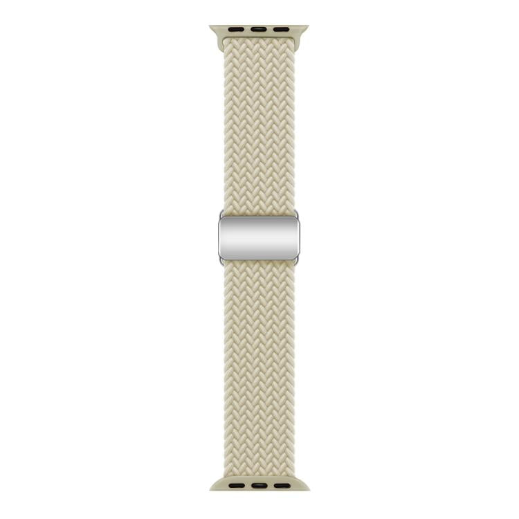For Apple Watch 46mm / 49mm / 45mm / 44mm Kalebol Nylon Loop Magnetic Buckle Watch Band(Starlight)
