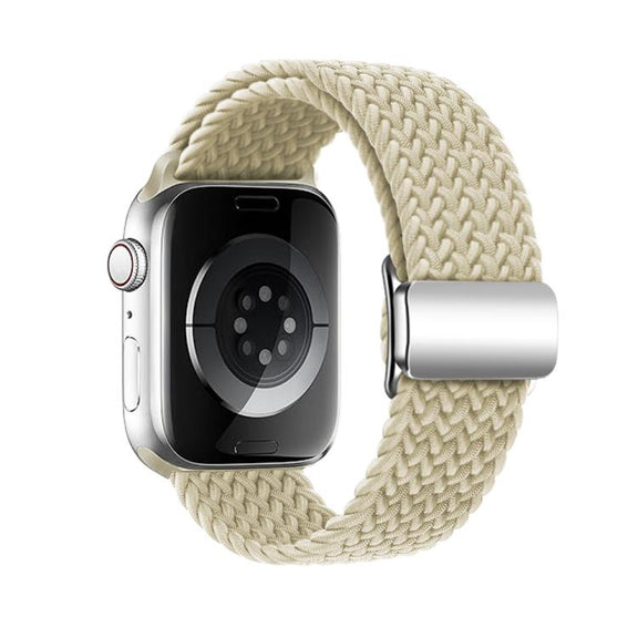 For Apple Watch 46mm / 49mm / 45mm / 44mm Kalebol Nylon Loop Magnetic Buckle Watch Band(Starlight)