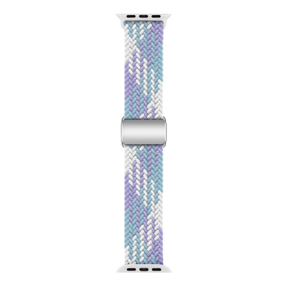 For Apple Watch 46mm / 49mm / 45mm / 44mm Kalebol Nylon Loop Magnetic Buckle Watch Band(Violet Blue)