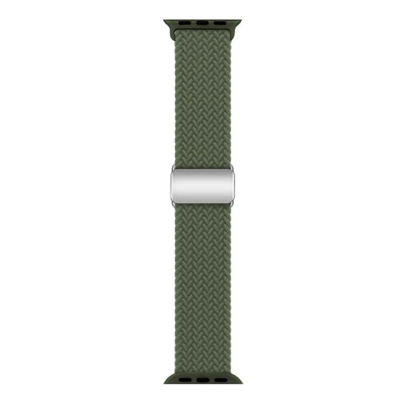 For Apple Watch 42mm / 41mm / 40mm / 38mm Kalebol Nylon Loop Magnetic Buckle Watch Band(Dark Olive)