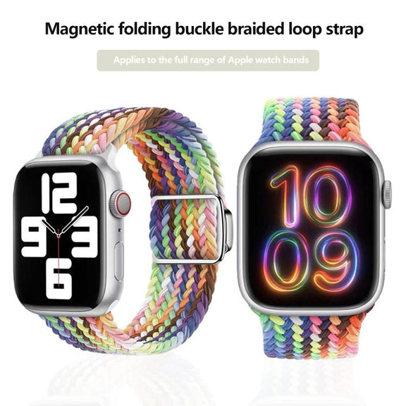 For Apple Watch 42mm / 41mm / 40mm / 38mm Kalebol Nylon Loop Magnetic Buckle Watch Band(Starlight)
