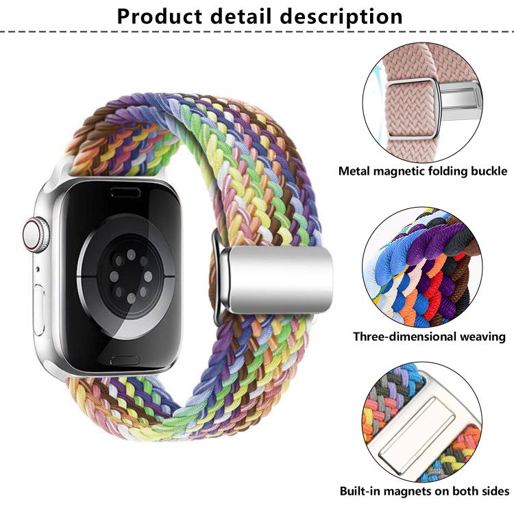 For Apple Watch 42mm / 41mm / 40mm / 38mm Kalebol Nylon Loop Magnetic Buckle Watch Band(Light Grey)