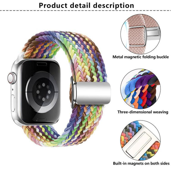 For Apple Watch 42mm / 41mm / 40mm / 38mm Kalebol Nylon Loop Magnetic Buckle Watch Band(Light Grey)