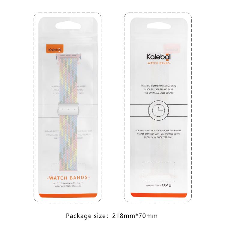 For Apple Watch 42mm / 41mm / 40mm / 38mm Kalebol Nylon Loop Magnetic Buckle Watch Band(Starlight)