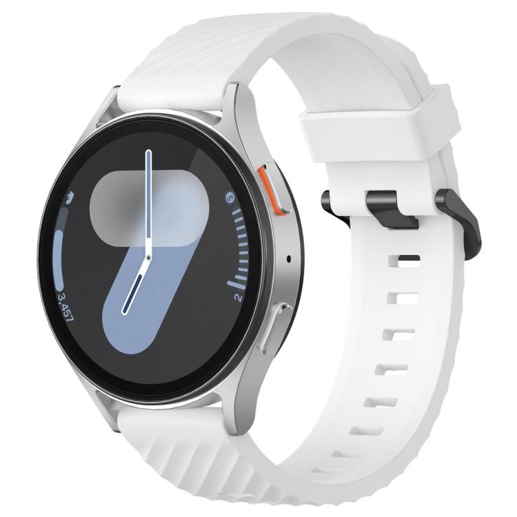 20mm Kalebol Steel Buckle Spruce Silicone Watch Band(White)