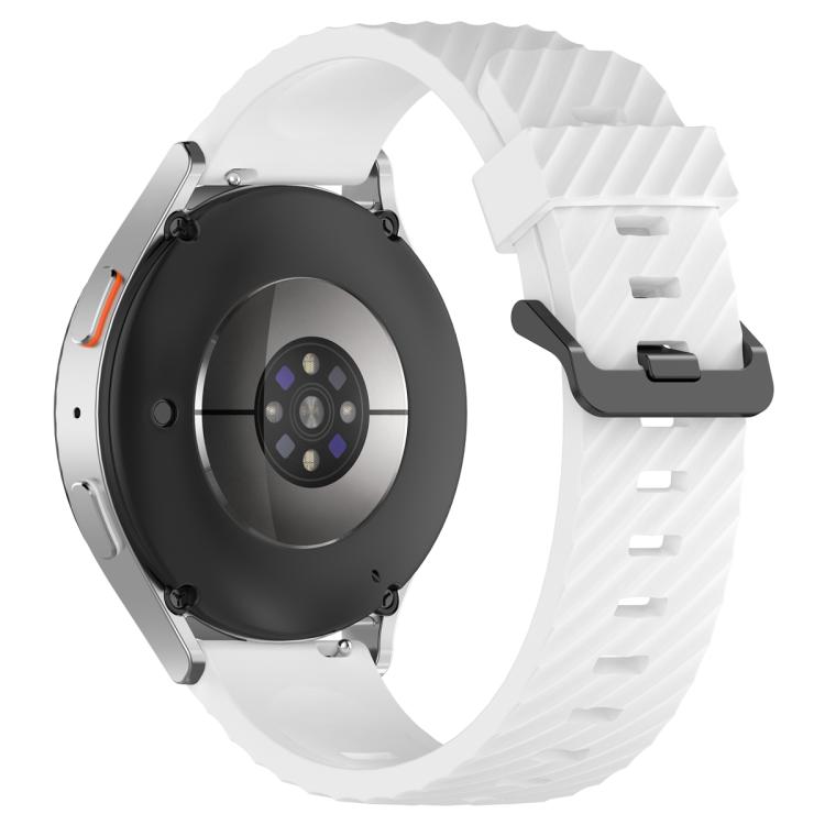 20mm Kalebol Steel Buckle Spruce Silicone Watch Band(White)