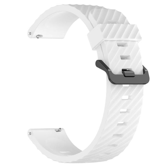 20mm Kalebol Steel Buckle Spruce Silicone Watch Band(White)