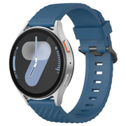 20mm Kalebol Steel Buckle Spruce Silicone Watch Band(Dark Blue)