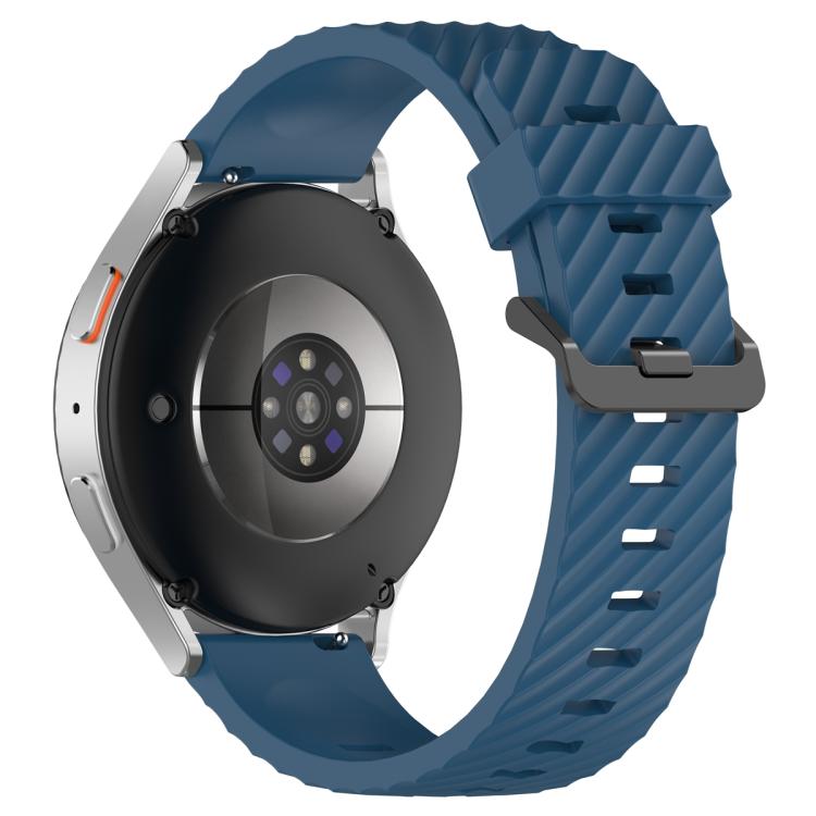 20mm Kalebol Steel Buckle Spruce Silicone Watch Band(Dark Blue)