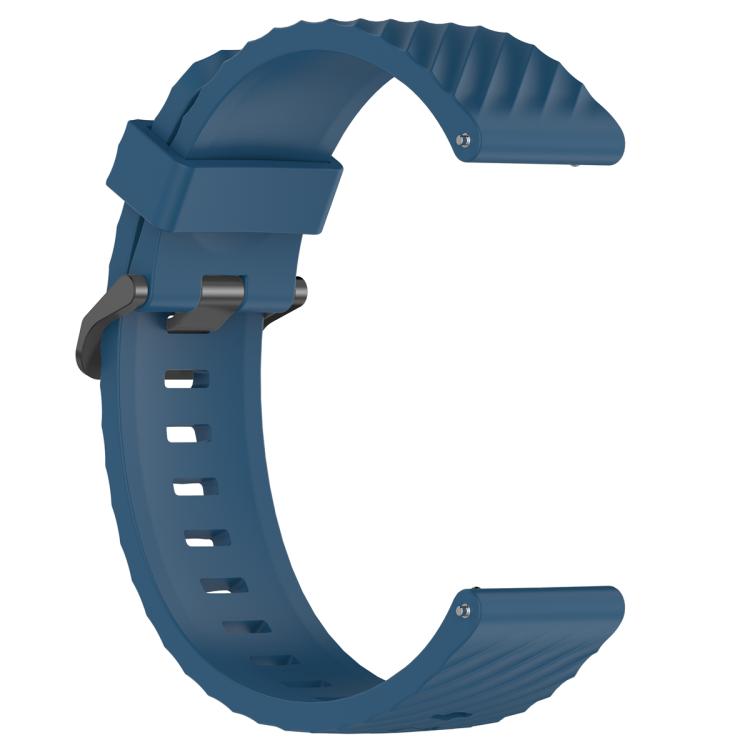 20mm Kalebol Steel Buckle Spruce Silicone Watch Band(Dark Blue)