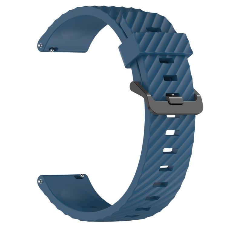 20mm Kalebol Steel Buckle Spruce Silicone Watch Band(Dark Blue)