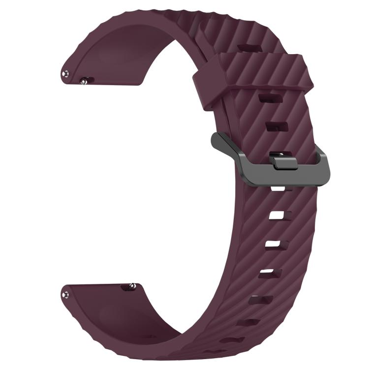 20mm Kalebol Steel Buckle Spruce Silicone Watch Band(Wine Red)