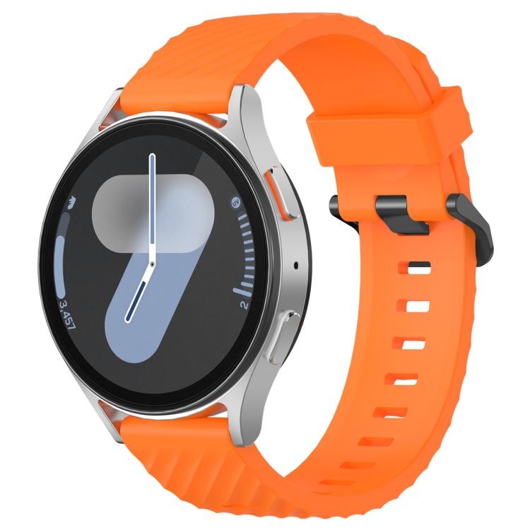 20mm Kalebol Steel Buckle Spruce Silicone Watch Band(Orange)