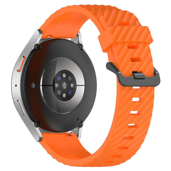 20mm Kalebol Steel Buckle Spruce Silicone Watch Band(Orange)