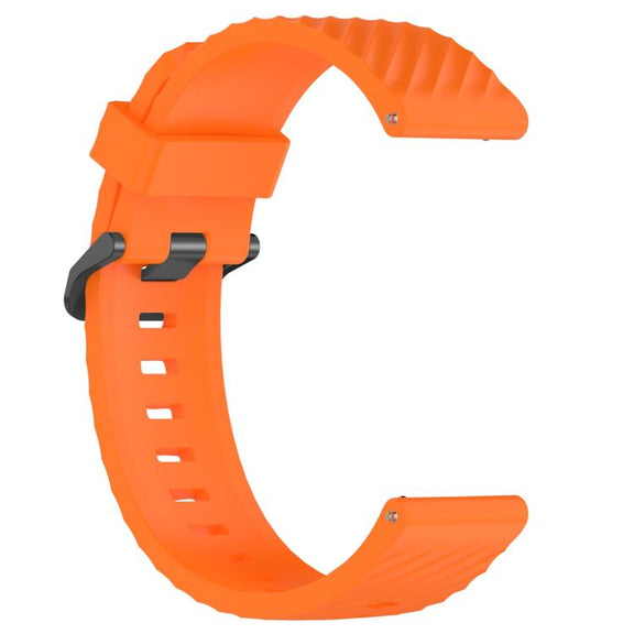 20mm Kalebol Steel Buckle Spruce Silicone Watch Band(Orange)