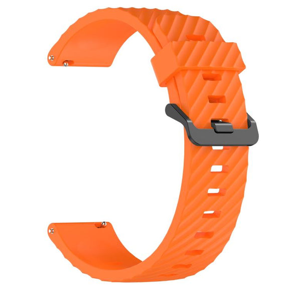 20mm Kalebol Steel Buckle Spruce Silicone Watch Band(Orange)