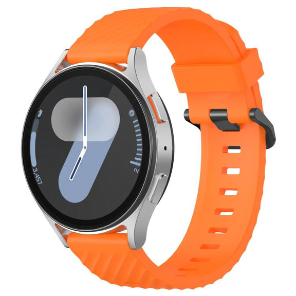 20mm Kalebol Steel Buckle Spruce Silicone Watch Band(Orange)