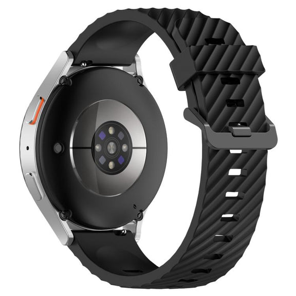 22mm Kalebol Steel Buckle Spruce Silicone Watch Band(Black)