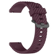 22mm Kalebol Steel Buckle Spruce Silicone Watch Band(Wine Red)
