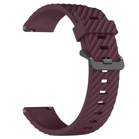 22mm Kalebol Steel Buckle Spruce Silicone Watch Band(Wine Red)