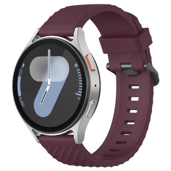 22mm Kalebol Steel Buckle Spruce Silicone Watch Band(Wine Red)