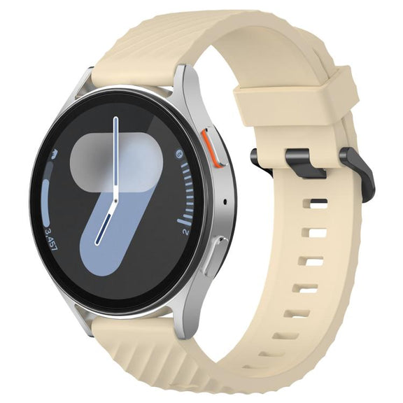 22mm Kalebol Steel Buckle Spruce Silicone Watch Band(Cream Color)